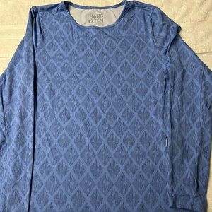 Hang Ten women’s activewear long sleeve t-shirt, size M, blue pattern